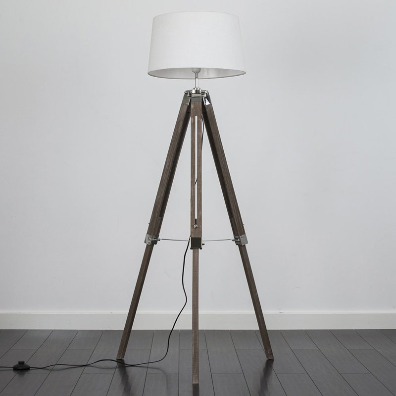 Bella Vista 145.5cm Tripod Floor Lamp, White, LED bulb