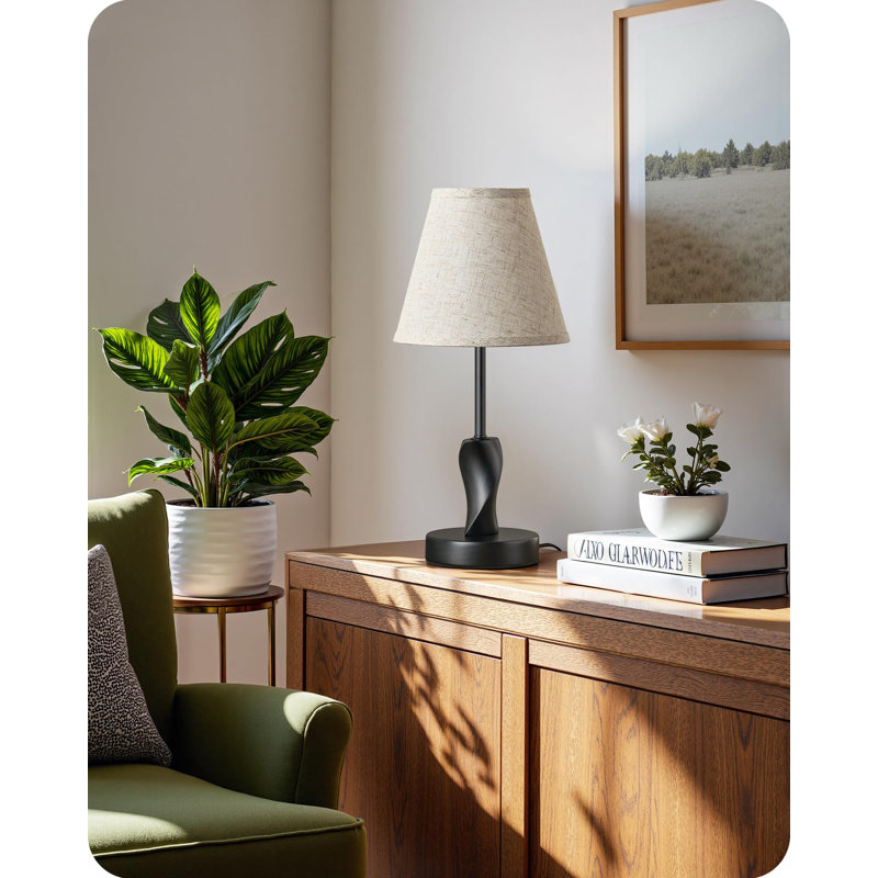 Metal Table Lamp, Beige