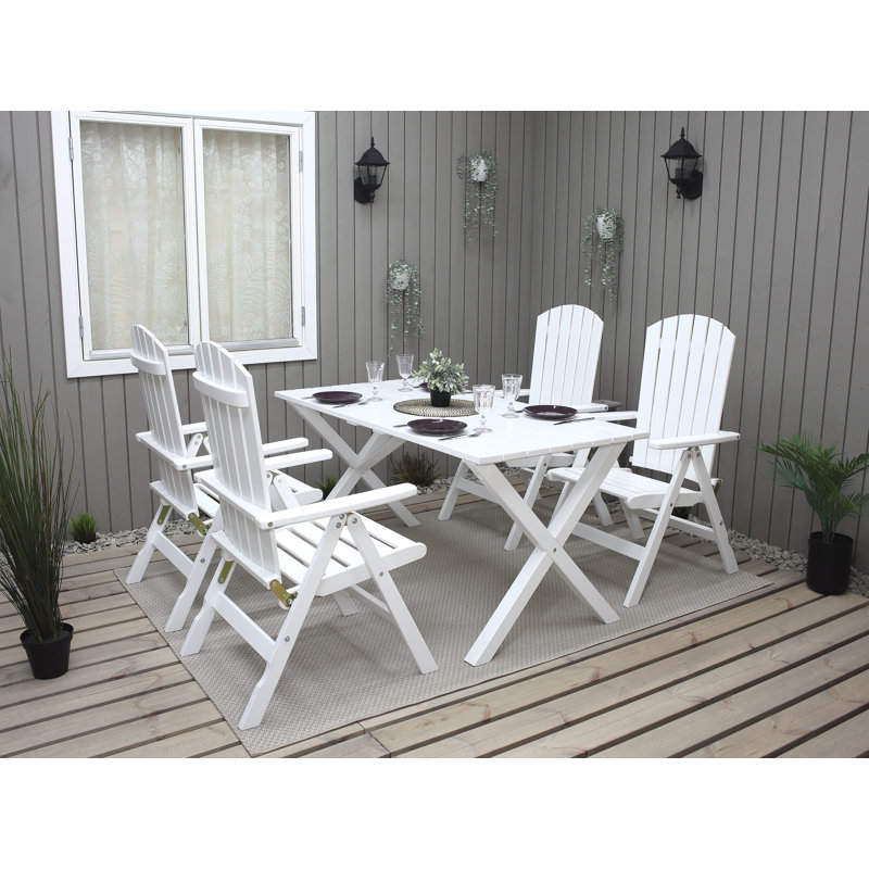 Capuano 4 - Person Wood Patio Dining Set with Rectangular Table