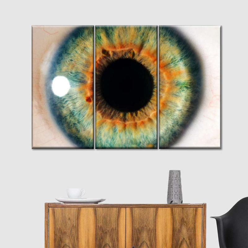 " Green Eye " 3 - Pieces, 24" H x 38" W x 1.25" D