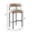 Tabouret de bar rembourré 30 po à dossier bas incurvé et structure en métal-655875540-655875537