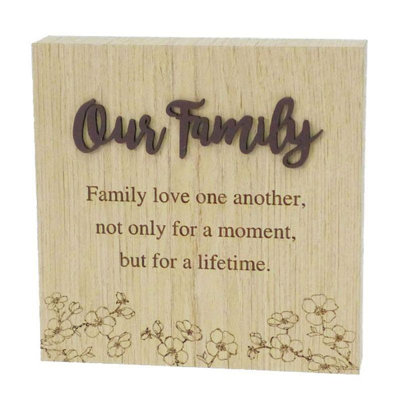 Panneau «Our Family With Saying Block»