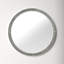 Simone Engineered Wood Round Wall Mirror-1857996057