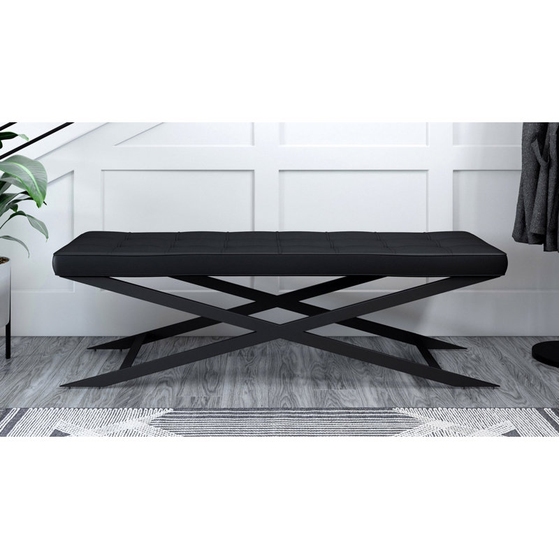 Banc de style révolutionnaire avec base en forme de X, Noir, noir, noir, noir, Noir, noir, noir, noir