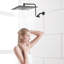 Pomme de douche 12 po avec bras réglable en acier inoxydable et noir mat