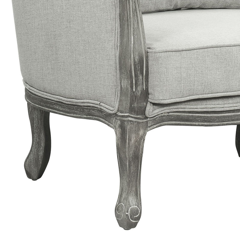 Fauteuil demi-tonneau avec coussin, fauteuil d'appoint Agatho, Gris
