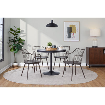Dakota-Winston Contemporary Dining Set With Tabletop - 5 Piece