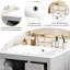 Meuble-lavabo moderne de 24 pouces avec lavabo en céramique, porte à fermeture en douceur et 3 tiroirs de rangement | Idée de cadeau-123205244