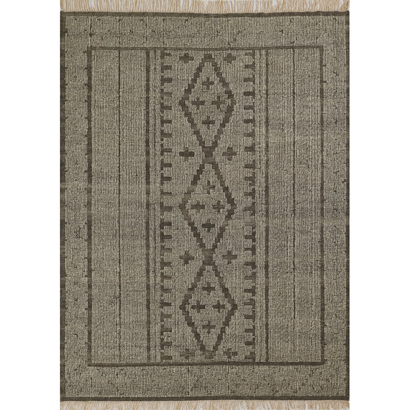 Bristol Oriental Area Rug in Gray/Brown, Rectangle 9' x 12'