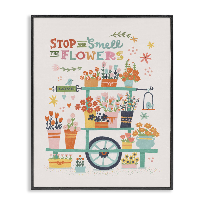 «Inspiring Assorted Flower Cart», art de la giclée encadrée par Irene Chan, Giclée encadrée noir minuit, H 20 po x l 16 po