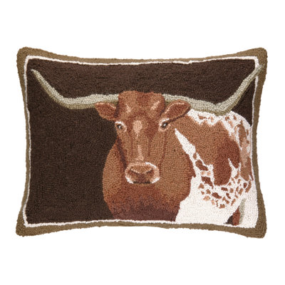 Coussin lombaire en laine longhorn crochet