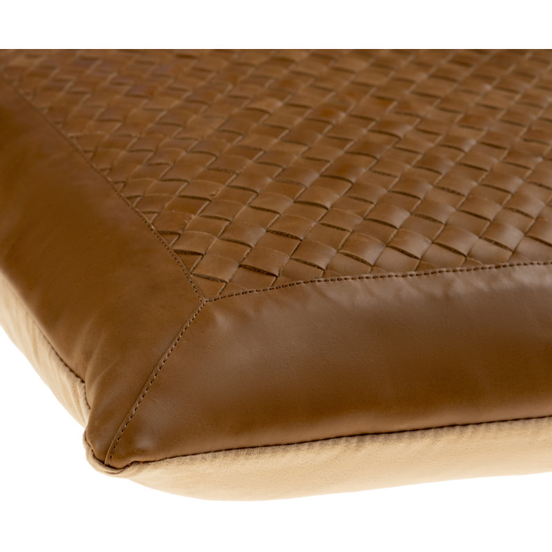 Lawdon 18" Brown Leather Square Kids Pillow