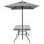 Ensemble de salle à manger d'extérieur pour 4 personnes, ensemble de table et chaises en métal avec parasol, noir, ensemble de conversation de patio, ensemble de conversation