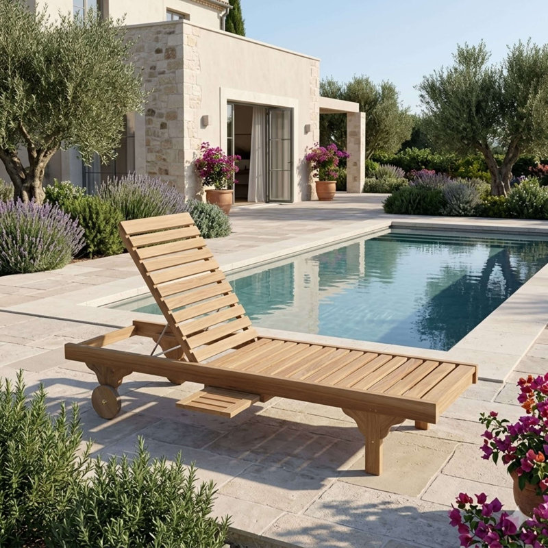 Capri Teak Chaise Lounge