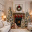 Ensemble de 3 sapins de Noël enneigés à cascade, sapins pleureurs floqués préilluminés avec télécommande, sapins de Noël fins de 1,20 m, 1,50 m et 1,80 m avec 8 modes d'éclairage pour la décoration intérieure des fêtes