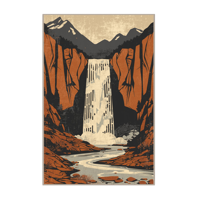 Machine Washable Peksenak Modern Rustic Vintage Look Rug in Gray – Beige Binding, 3x5