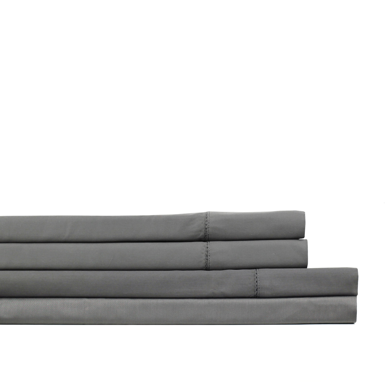 Barbe 100% Cotton Sheet Set, Cal.King Sheet Set+Fitted Sheet+2Pillowcases, Charcoal Gray