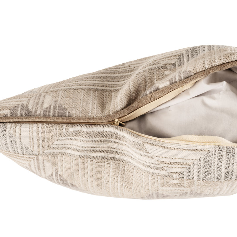 Oreiller Prisma, Carré 20 po, Polyester,  Brun / gris