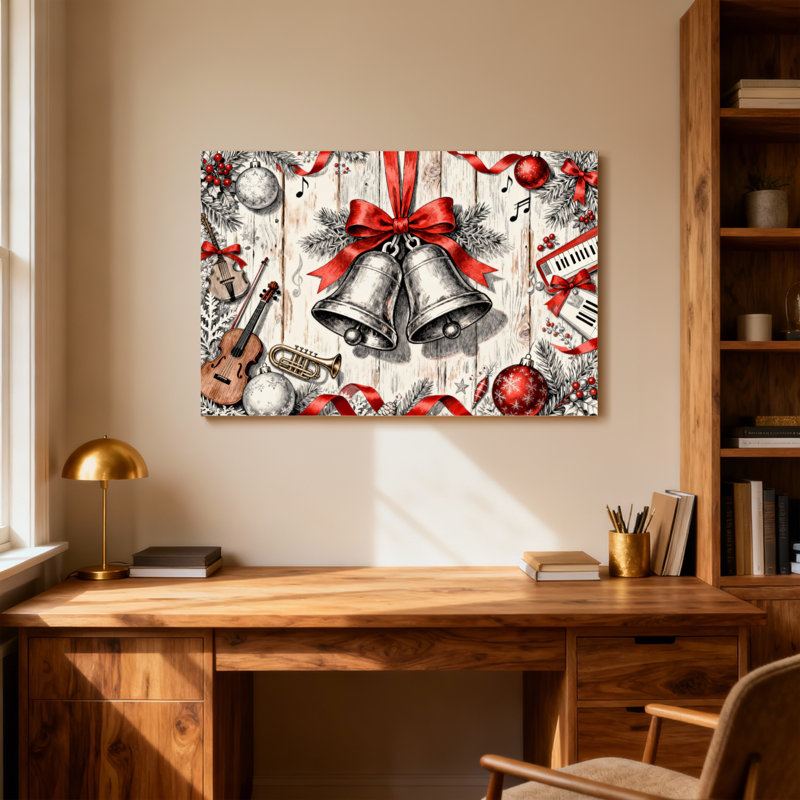 Cloches de Noël, H 24 po x l 36 po