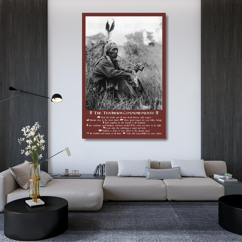 Ten Indian Commandments, 48" H x 32" W