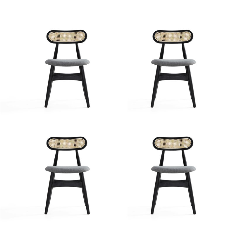 Brouwer Cotton Side Chair, 4, Black/Gray