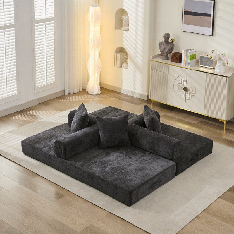 Canapé-lit pliant Boneless Comfy, Noir