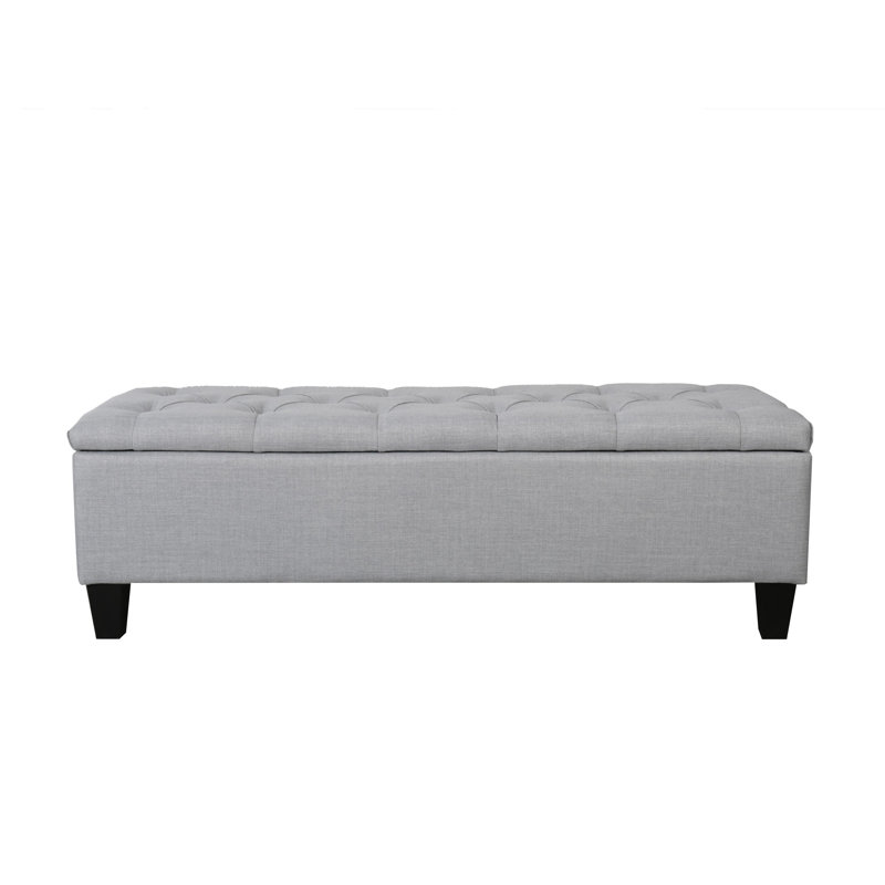 Banc de rangement capitonné Cristalina, Gris