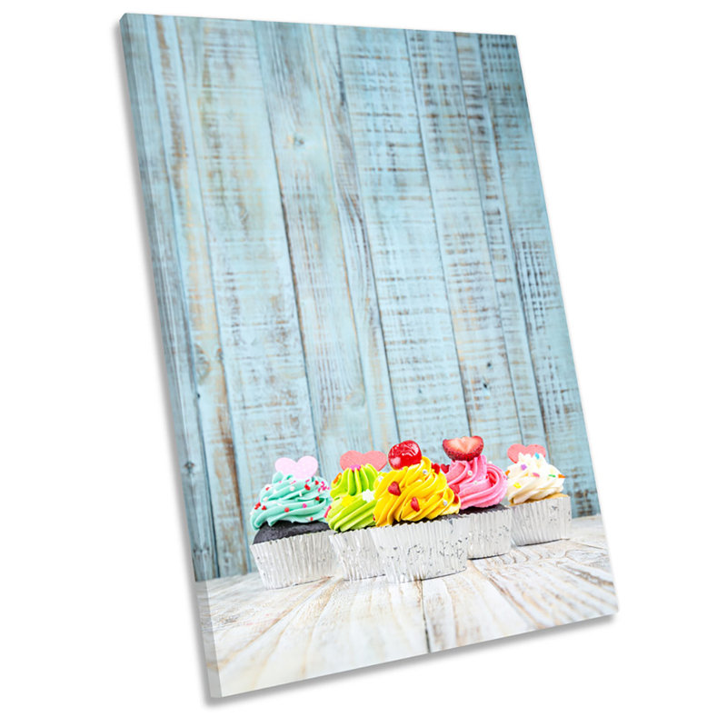 Shabby Elegance Cup Cakes Picture - Wrapped Canvas Print, 45.7cm H x 30.5cm W x 2cm D