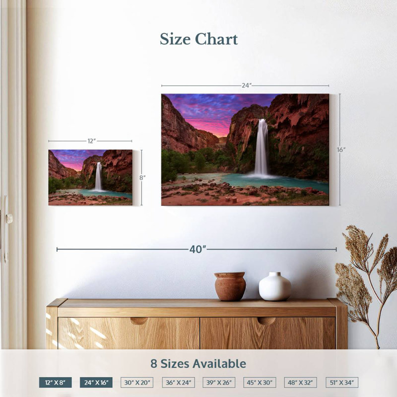 Alvord, superbe cascade Havasu, H 16 po x l 24 po