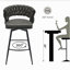 Ensemble de 2 tabourets de bar, chaise d'îlot de cuisine non réglable, tabouret de bar rotatif à 360 degrés avec dossier et repose-pieds-1694519211