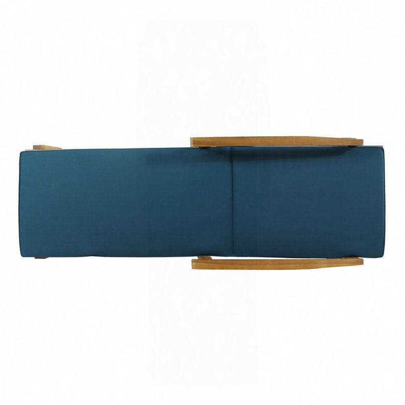 Chaise longue de jardin - Structure légère mais robuste, Bleu, Bois naturel