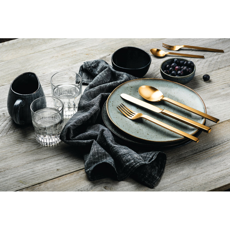 STILE By PININARINA 5 - Piece Stainless Steel Flatware Set - Service for 1, Ice Bronze