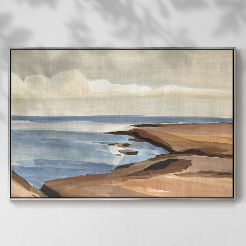 Shore Days II, reproduction d'art sur toile, H 27 po x l 41 po x P 2 po, Argent