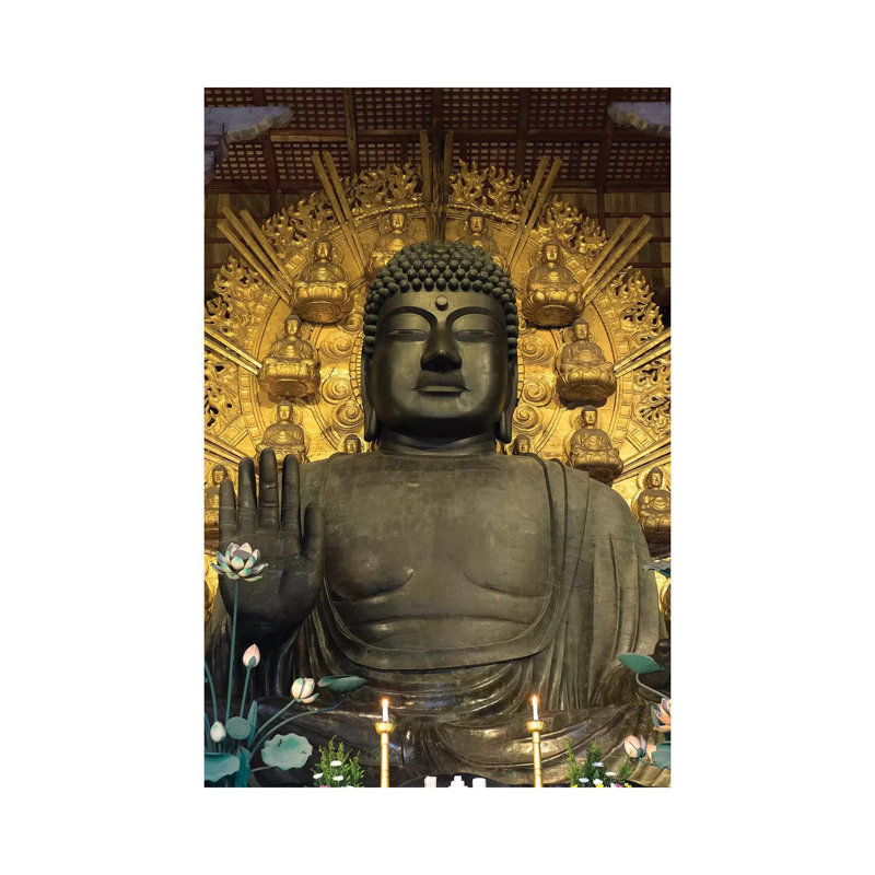 Great Buddha Statue In Todaiji Temple, Nara Prefecture, Japan - Wrapped Canvas Print, 20.32 cm H x 30.48 cm W
