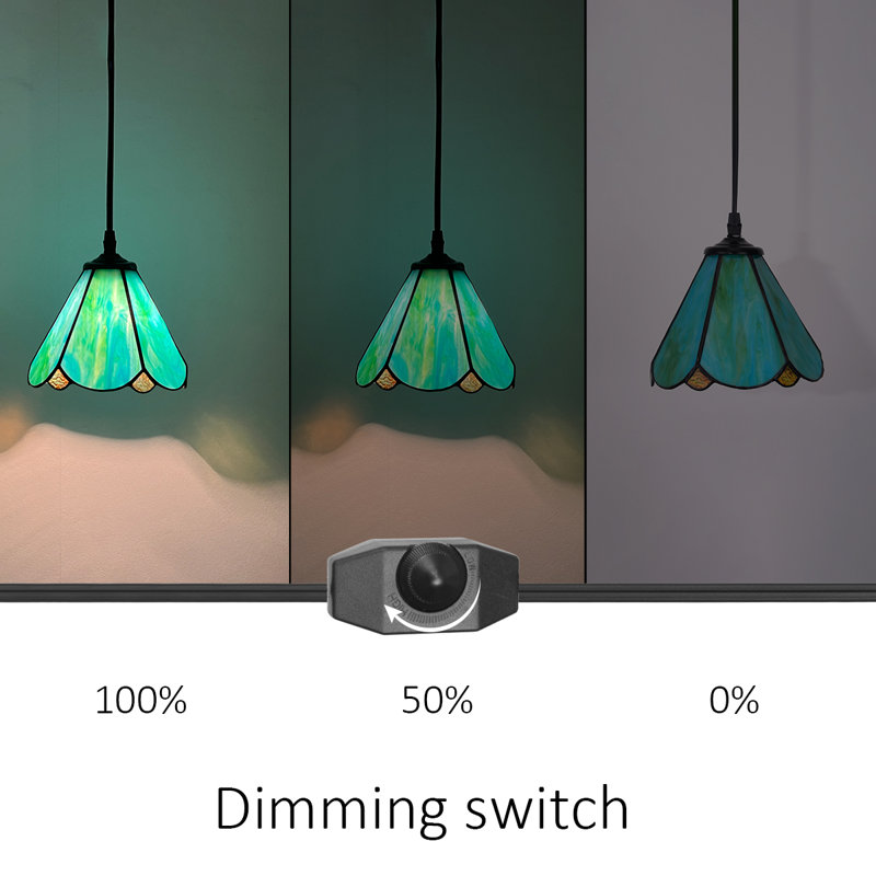 1 luminaire suspendu suspendu de 7 pouces, Bleu-vert