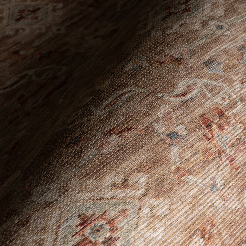 Tapis traditionnel à bordure Nysera, Beige, Rectangle 9 pi x 12 pi