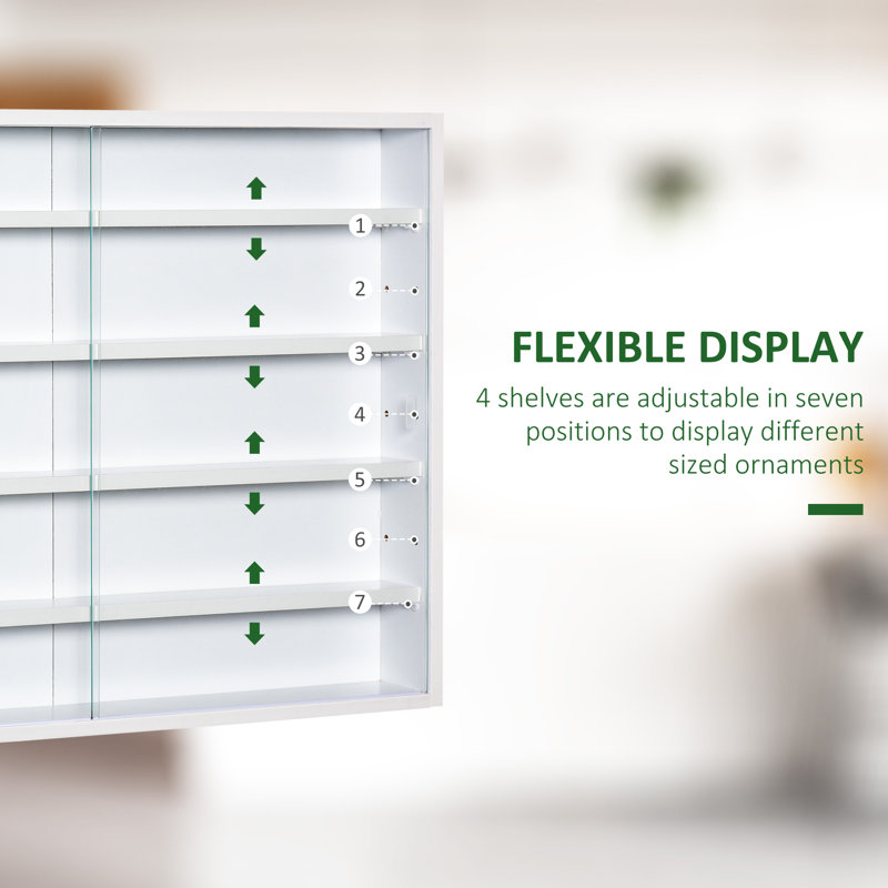 White Adjustable Kids' Wall Cabinet with Glass Doors