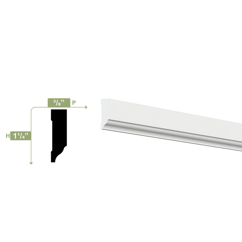 96'' White PVC Door Stop Moulding