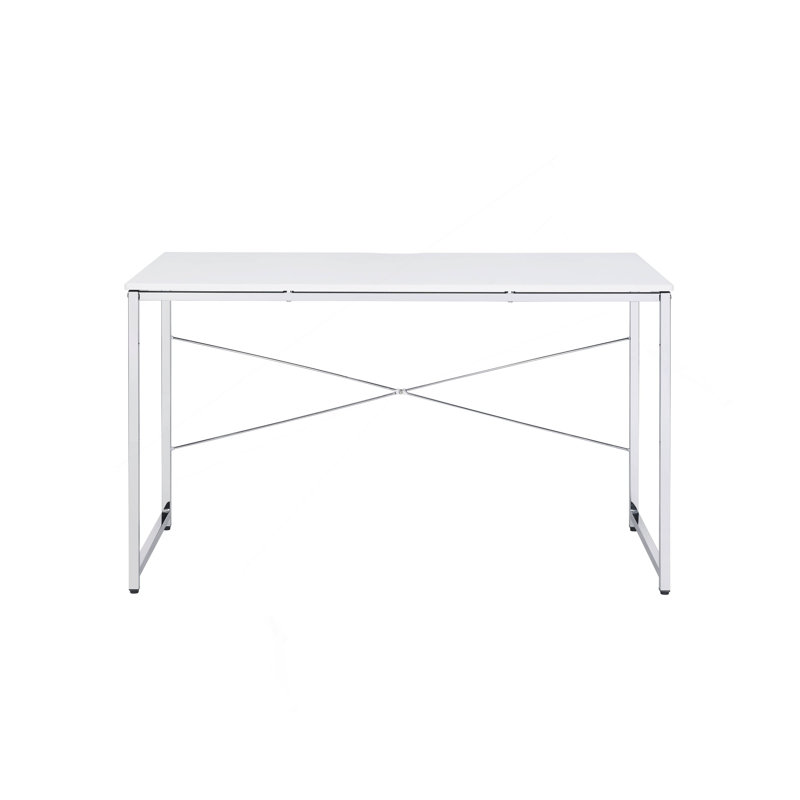 Tennos White  Chrome Finish Writing Desk, White