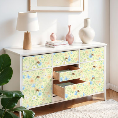 Papier peint à peler et coller avec papier délicat papillon floral auto-adhésif et amovible 17,7 po x 118 po (45 x 300 cm)