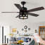 Ventilateur de plafond 52 po Farmhouse avec pales à double finition et moteur à courant continu