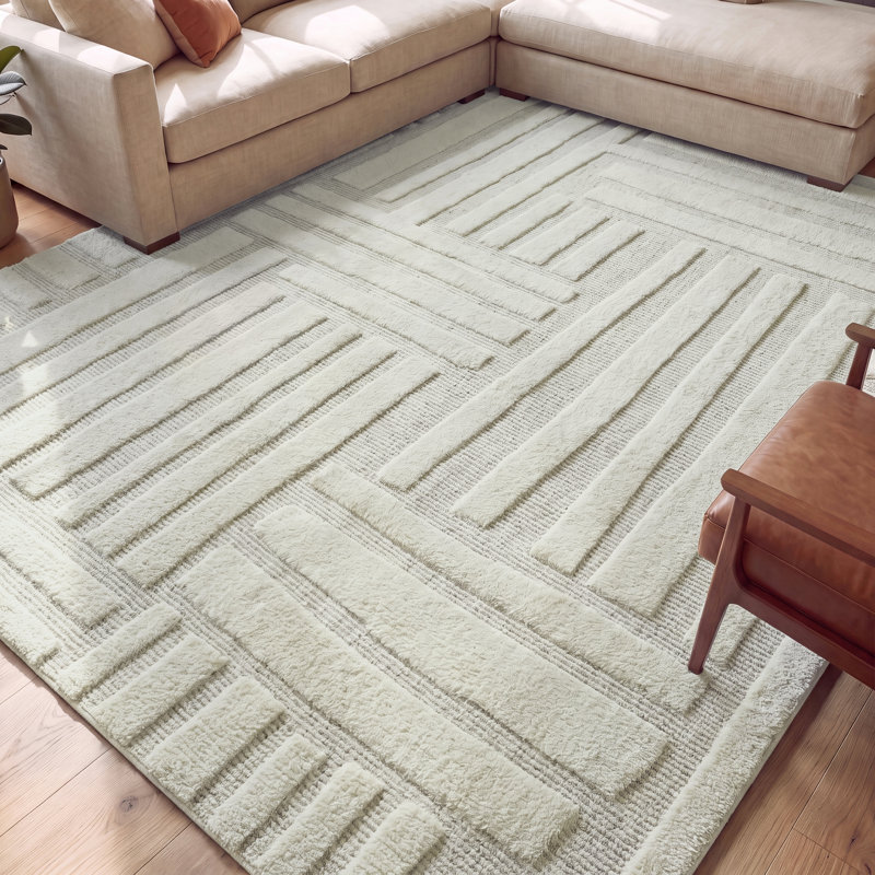 Handmade Wool Geometric Area Rug, 2' x 3'