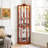 Glass Cabinet Lighted Corner Cabinet Corner Display Curio Cabinet, Glass Display With Light(Included)Bar Cabinet,Wine Cabinet With Adjustable Glass Shelves Carved Decoration OAK Light(Included)-556067307