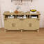Buffet élégant à 4 portes avec prise de courant intégrée, tablettes réglables et grand espace de rangement-412675837