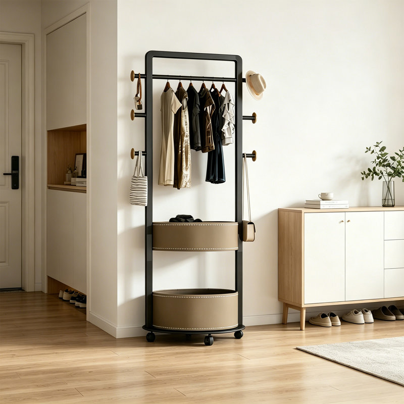 Modern Luxury Hall Tree Organizer, Dark Khaki