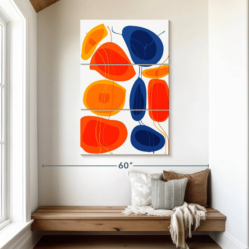 Formes bleues orange Avery , H 50 po x l 32 po