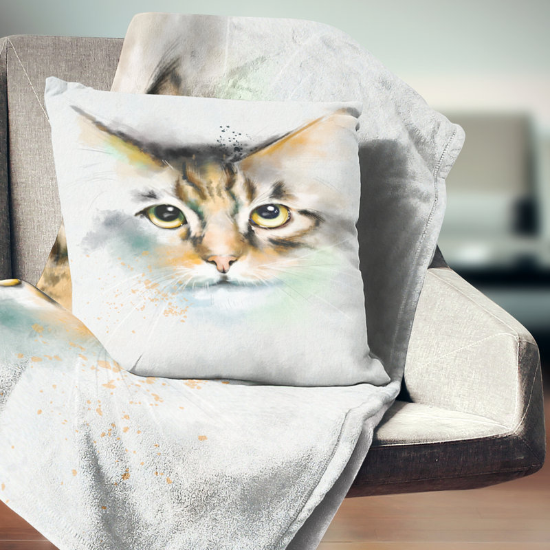 Oreiller solide look of cat, 16 po x 1 po, Coussin décoratif
