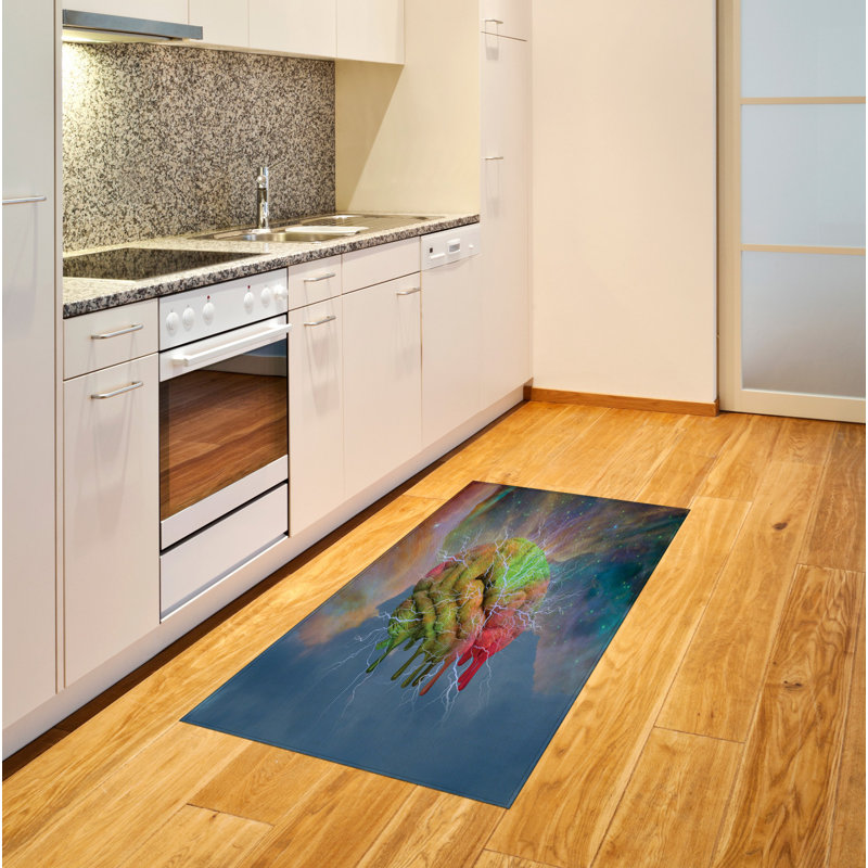 Psychedelic Fantasy High Density Long Fiber Poly Threads Decorative Area Rug Carpet, Rectangle 2'7" x 5'