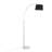 Contemporary Floor Lamp With White Marble Base, Nickel Finish, And Black Linen Shade For Modern Elegance-1708827552-1708827556