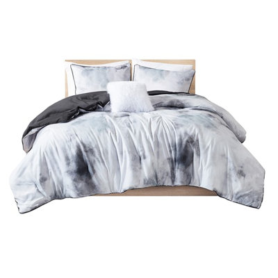 King/ King Tie Dye Bedding - , Steam Comforter Print, Soft Brushed Microfiber Cover